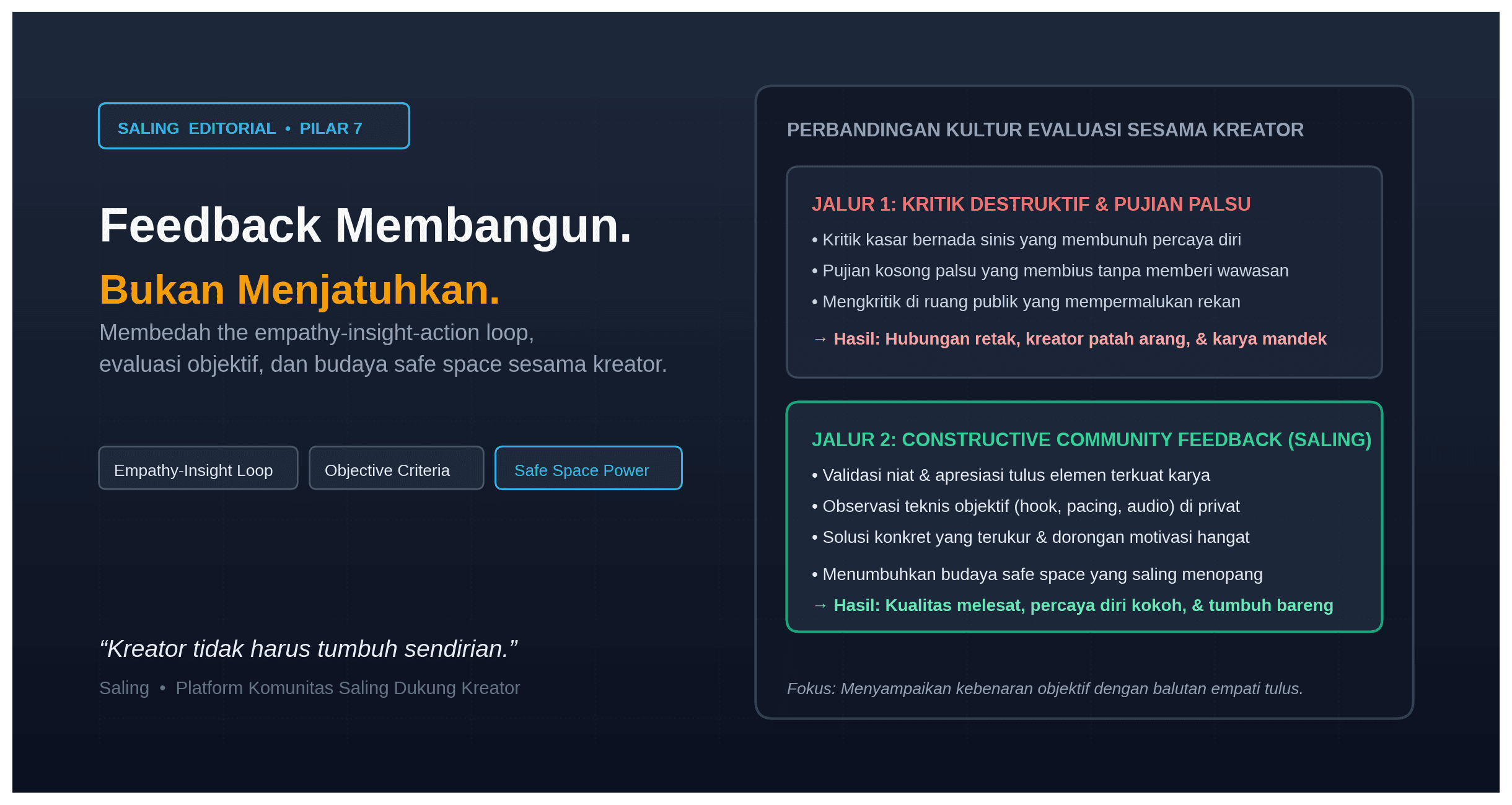 Cara Memberikan Feedback yang Membangun Tanpa Menjatuhkan Sesama Kreator